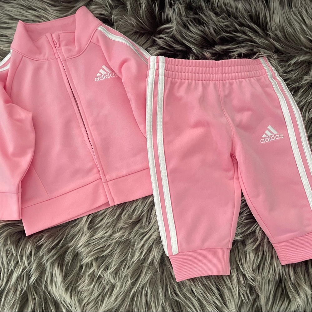 Adidas Kids Pink Tracksuit